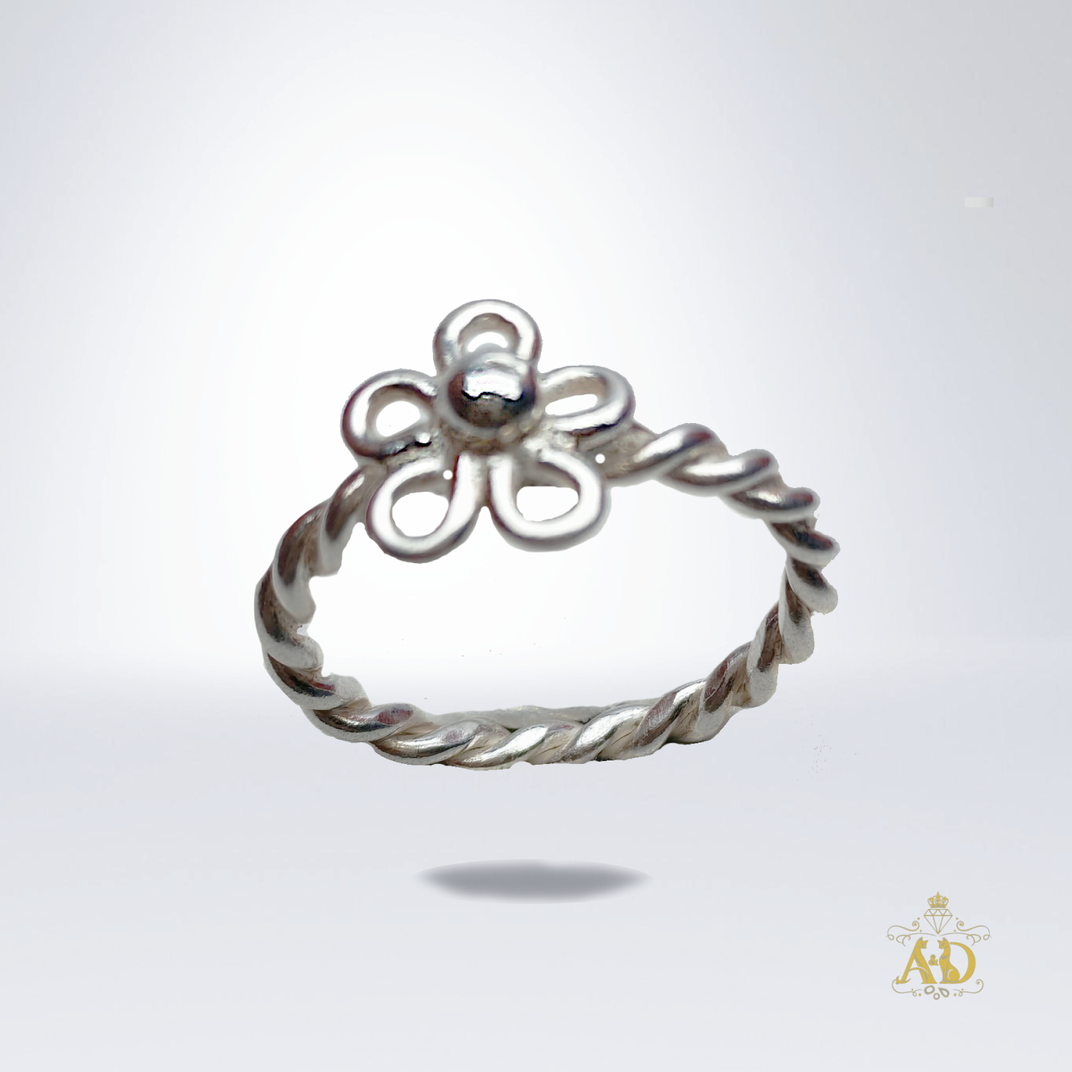 Anillo Flor Texturizada